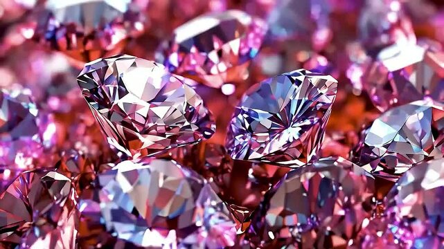 A large clear crystal ornament  is placed on a pink background