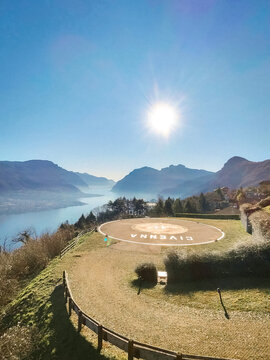 Helicopter Landing Pad in Civenna with Scenic Lake Como View