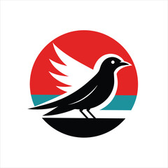 Contrasting Bird Silhouette Designs on Vintage Background