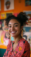 Portrait of African-American Educator in Creative Space: Black History Month