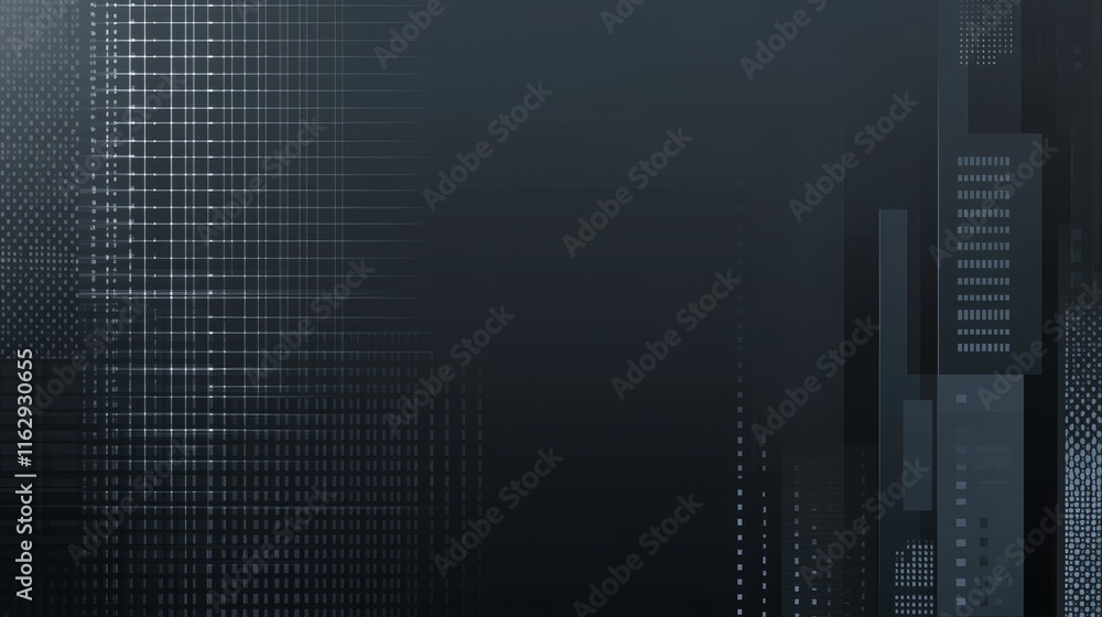 Poster abstract dark background with grid and geometric patterns for digital design.