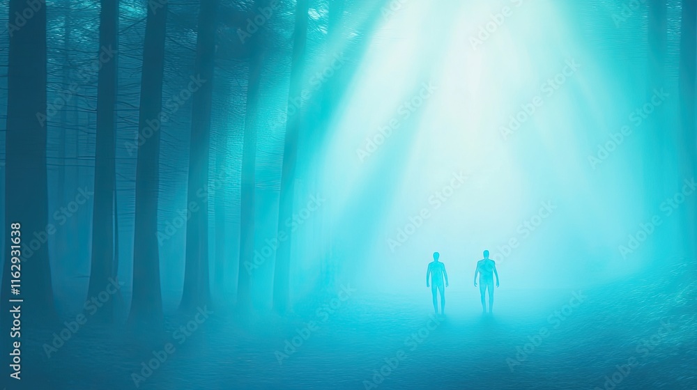 Poster Exploring the Mysteries of Unseen Beings in an Enigmatic Forest Environment