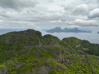 Rock formation on Miniloc Island. El Nido, Palawan. Philippines.