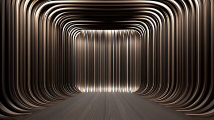 Abstract Curved Lines Wooden Interior Design