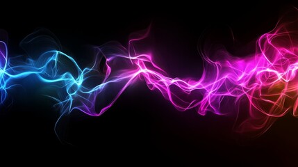 Abstract image of colorful, flowing light waves against a dark background.