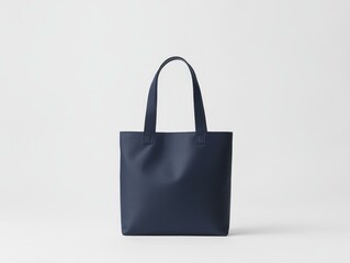 Simple Navy Blue Tote Bag on White Background