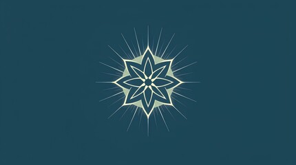 Fototapeta premium elegant geometric starburst, minimalistic line art, modern abstract symmetry