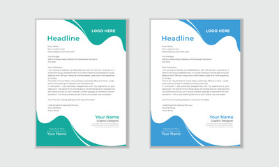 Modern letterhead template with colorful design