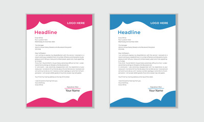 Modern letterhead template with colorful design