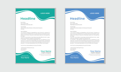 Obraz premium Modern letterhead template with colorful design