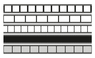 Film strip vector set. Retro movie slides template. Video or photo tape