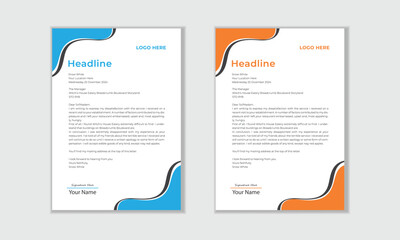 Modern letterhead template with colorful design