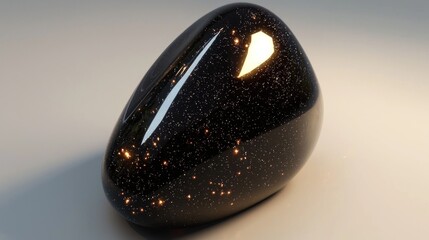 A glossy black stone resembling a starry night sky.