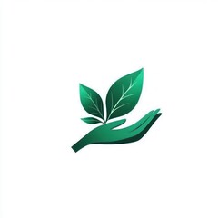 Obraz premium Green leaves gently held in a nurturing hand