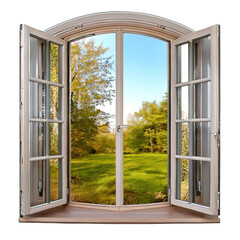 window with a view  isolated on transparent background