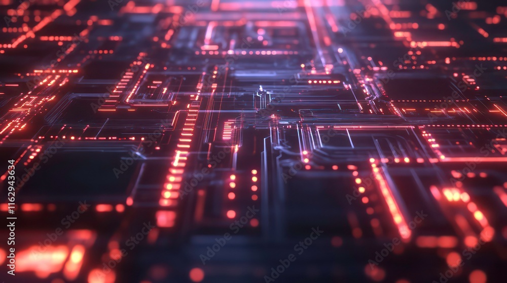 Poster a futuristic network of glowing lines representing a construction data flow.