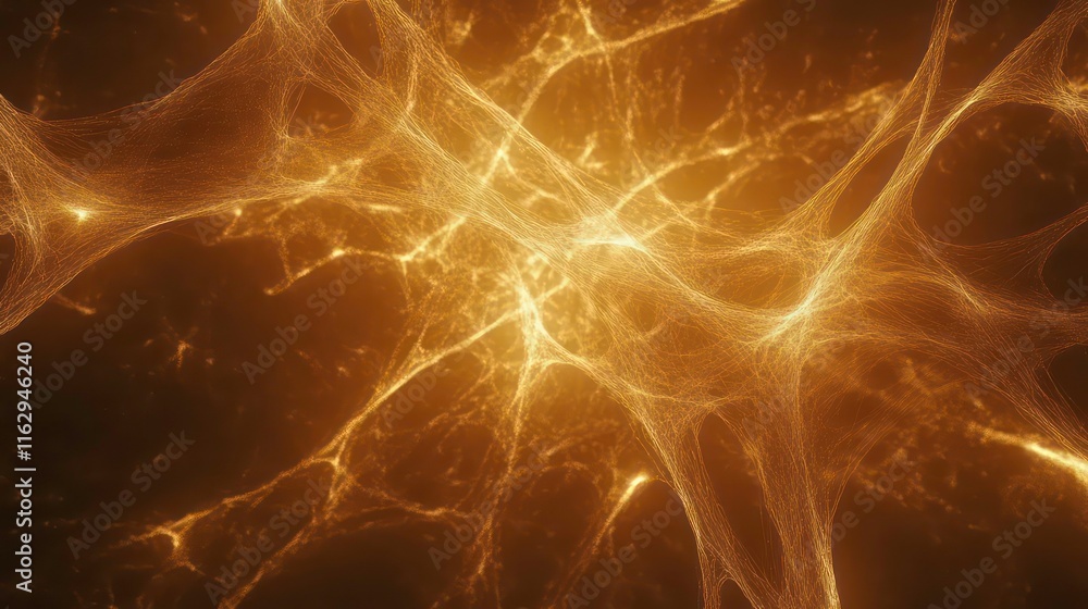 Poster a glowing abstract web of lines, resembling interconnected girders.
