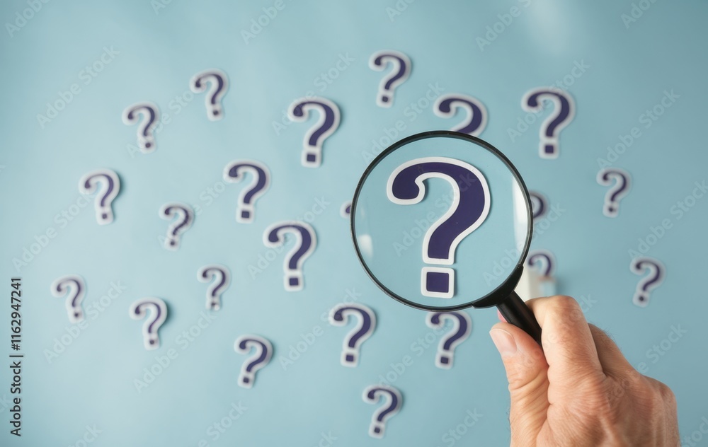 Poster Root Cause Analysis: Problem Solving with Magnifying Glass and Question Marks