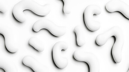 Abstract White Shapes Fluid Organic Design