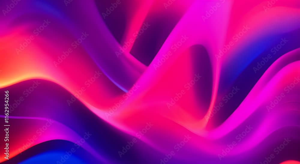 Poster vibrant abstract waves with glowing particles in motion 4k