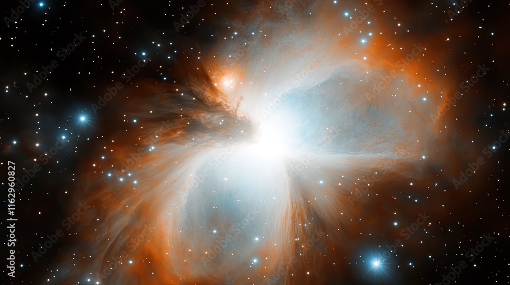 Poster exploring the vibrant colors and mysteries of the orion nebula in deep space