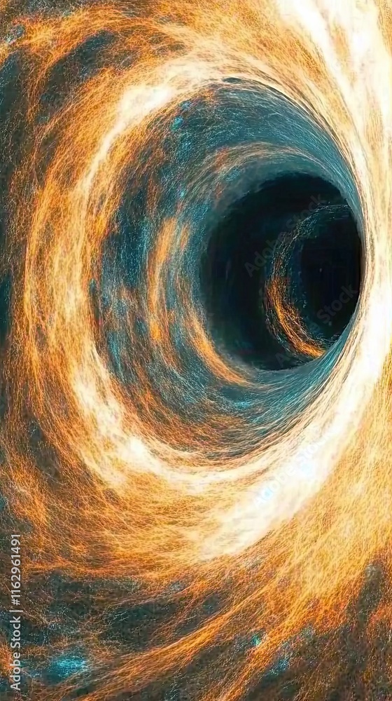 Poster merging black holes creating cosmic waves and gravitational ripples in space