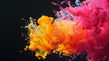 Obraz premium liquid explosion on black 3d illustration