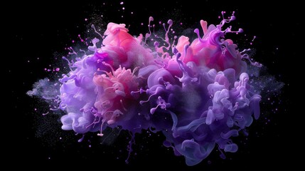 Obraz premium liquid explosion on black 3d illustration