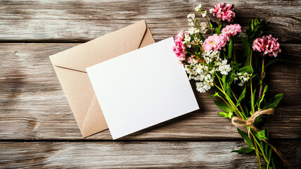 A blank thank you card mockup displayed on a clean surface, featuring customizable space for personal messages or logos, ideal for showcasing design options.