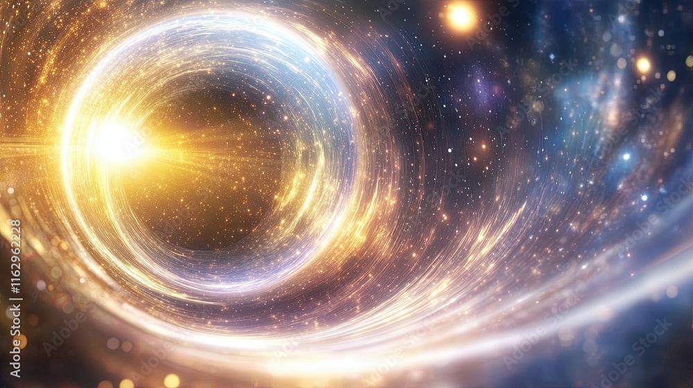 Poster Expanding Vortex of Light Signifies the Absorption of Smaller Universes in an Infinite Cosmos