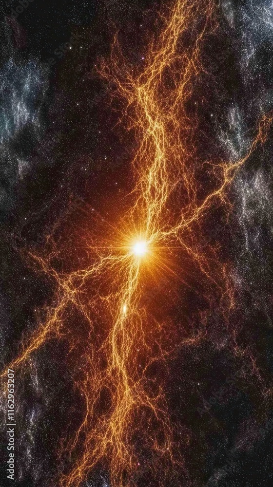 Poster exploring the dance of pulsars and neutron stars in the cosmic tapestry of the universe