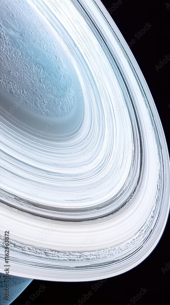 Poster exploring the enigmatic saturn's rings and their paradoxical nature in outer space