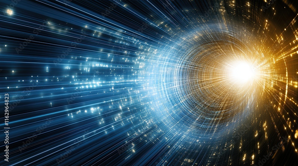 Poster exploring the breathtaking symphony of the universe in a vibrant display of light and energy