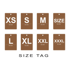 Clothing size icon set, XS, S, M, L, XL, XXL,XXXL tags