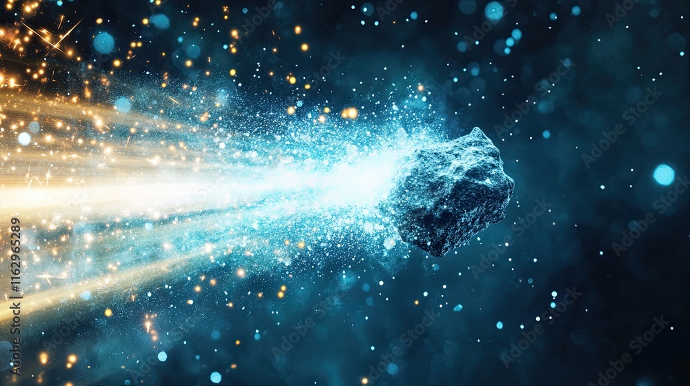 Aufkleber Cosmic Collision Marks the Fall of a Massive Asteroid in a Brilliant Display of Light and Energy