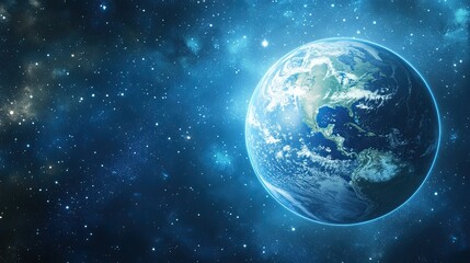 Obraz premium Exploring the Vibrant Beauty of Earth in the Vast Expanse of Space During a Starlit Night