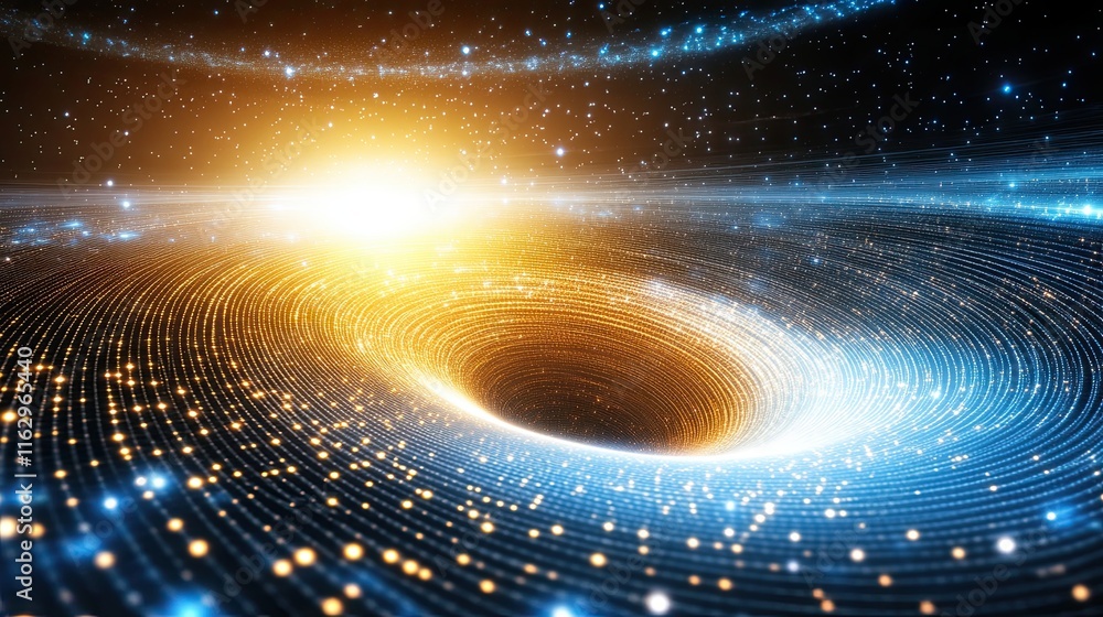 Poster exploring the cosmic wonder of the great attractor and its gravitational pull in the universe