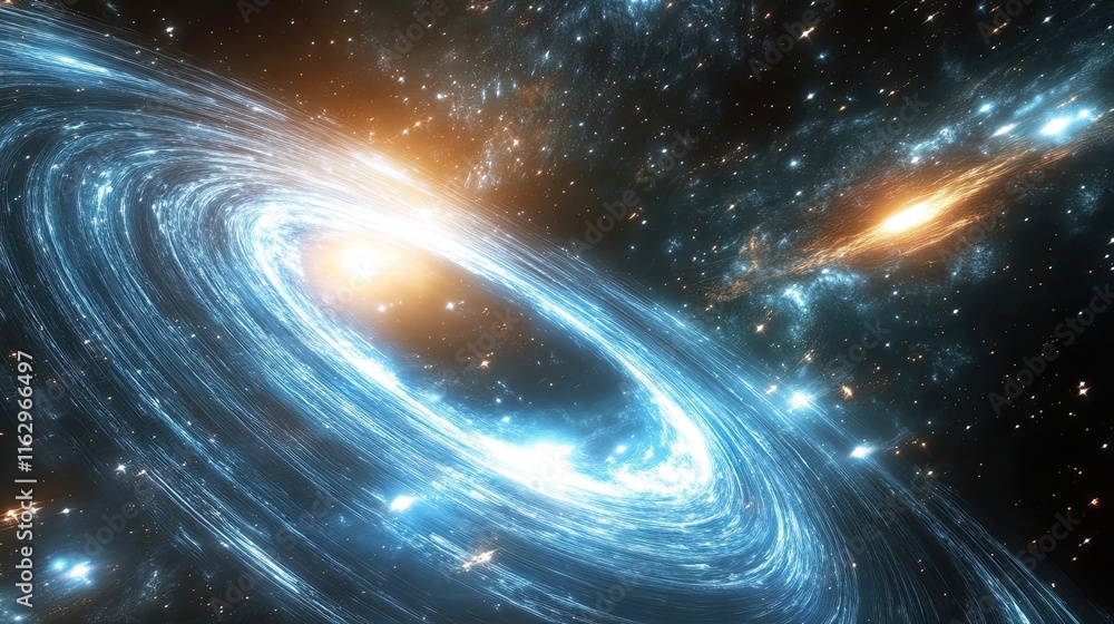 Poster exploring the enigma of the dark spiral and cosmic anomalies across distant galaxies