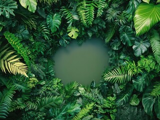 Rainforest Hole, Green Vegetation, Tropical Nature Scene
