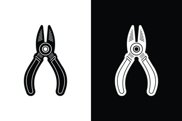 Tongue and Groove pliers icon vector on White Background ,Vector Art Illustration on white background.