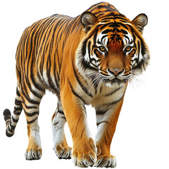 Obraz premium Tiger is walking on transparent background.