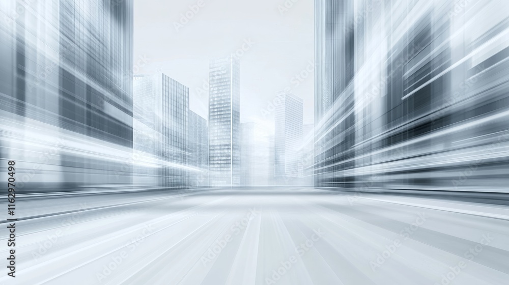Poster abstract cityscape with dynamic motion blur effect.