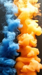 EVALI Oxidizing agent Perfume dupe Perfumer Signature scent Entourage effect split sourcemore Fragrantica Thesis supplements Blue and orange smoke clouds swirling together, abstract colorful ink in w