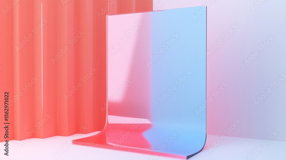 Poster abstract design with colorful reflective surface.