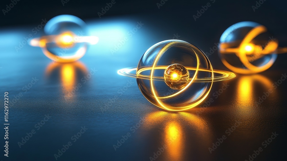Poster abstract representation of atomic structure.