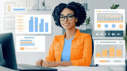 As a real time data analyst, I engage in my work within a modern workspace that features cutting edge digital dashboards and visually appealing graphs