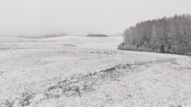 Winter landscape from a bird's eye view..by Lake Siver, Latvia, Latgale.