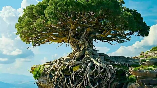 a tree with roots