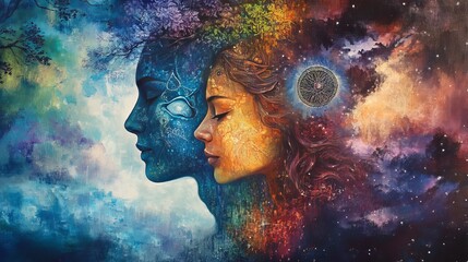 Naklejka premium Transformative visuals illustrating the path from trauma to healing and resilience
