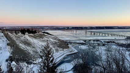 Sunset in the winter